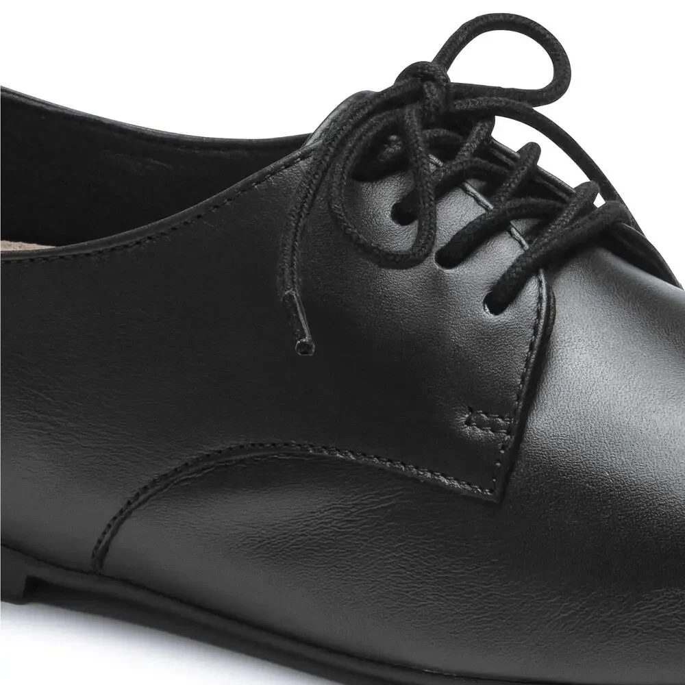 Birkenstock Black Landshut Real Leather Wide / Normal Footbed Shoes Size 37 NWT